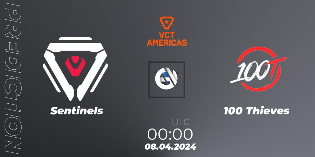 Prognoza Sentinels - 100 Thieves. 08.04.24, VALORANT, VALORANT Champions Tour 2024: Americas League - Stage 1 - Group Stage