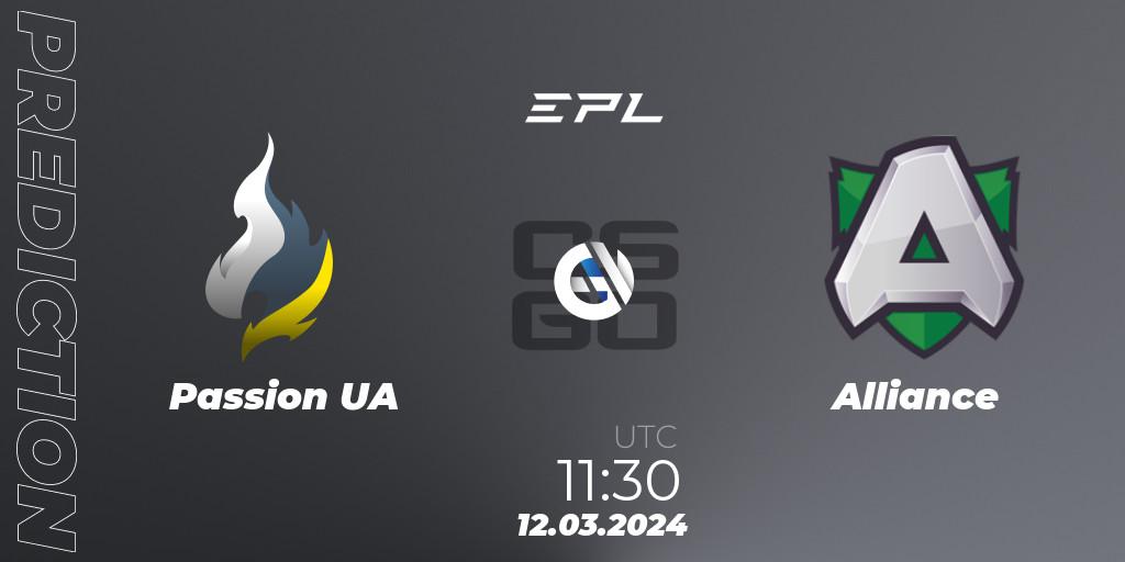 Prognoza Passion UA - Alliance. 12.03.24, CS2 (CS:GO), European Pro League Season 14