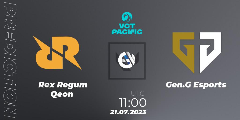 Prognoza Rex Regum Qeon - Gen.G Esports. 21.07.23, VALORANT, VALORANT Champions Tour 2023: Pacific Last Chance Qualifier