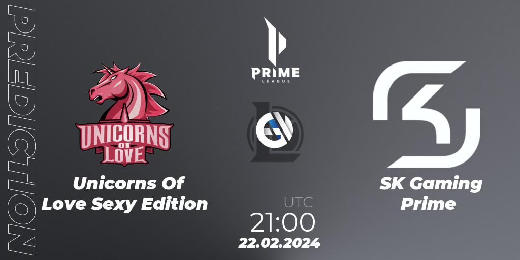 Prognoza Unicorns Of Love Sexy Edition - SK Gaming Prime. 22.02.2024 at 21:00, LoL, Prime League Spring 2024 - Group Stage