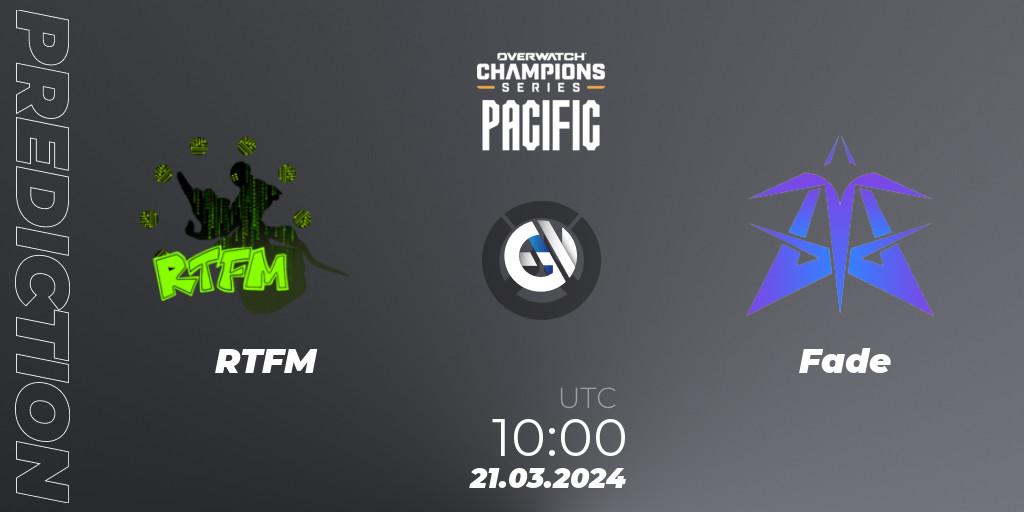 Prognoza RTFM - Fade. 21.03.2024 at 10:00, Overwatch, Overwatch Champions Series 2024 - Stage 1 Pacific