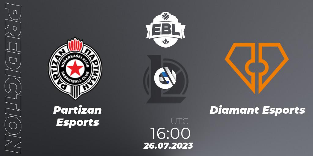 Prognoza Partizan Esports - Diamant Esports. 26.07.2023 at 16:00, LoL, Esports Balkan League Season 13