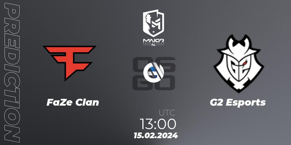 Prognoza FaZe Clan - G2 Esports. 15.02.24, CS2 (CS:GO), PGL CS2 Major Copenhagen 2024 Europe RMR