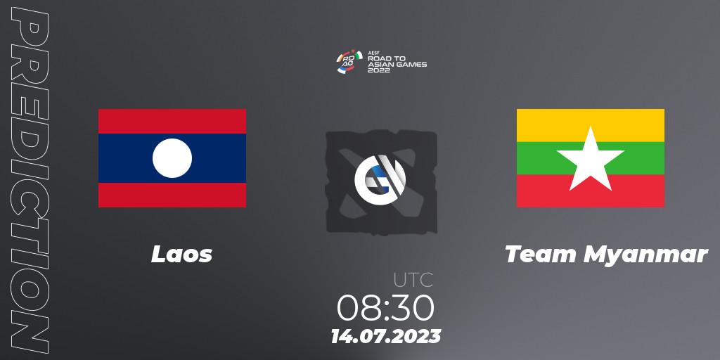 Prognoza Laos - Team Myanmar. 14.07.2023 at 08:30, Dota 2, 2022 AESF Road to Asian Games - Southeast Asia