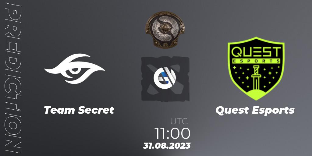 Prognoza Team Secret - PSG Quest. 31.08.23, Dota 2, The International 2023 - Western Europe Qualifier