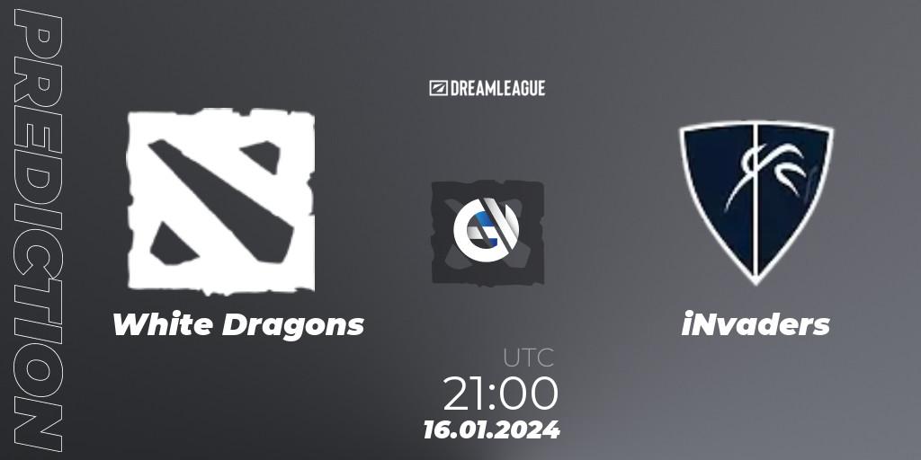 Prognoza White Dragons - iNvaders. 16.01.2024 at 21:00, Dota 2, DreamLeague Season 22: South America Closed Qualifier