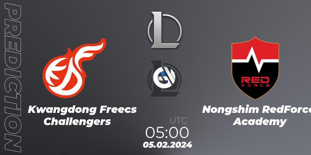 Prognoza Kwangdong Freecs Challengers - Nongshim RedForce Academy. 05.02.24, LoL, LCK Challengers League 2024 Spring - Group Stage