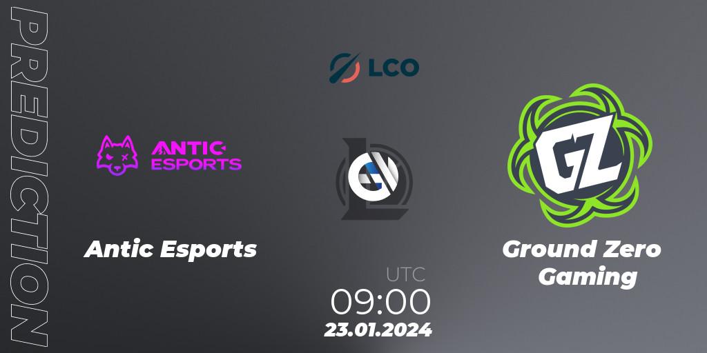Prognoza Antic Esports - Ground Zero Gaming. 23.01.2024 at 09:00, LoL, LCO Split 1 2024 - Group Stage