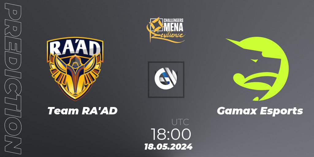 Prognoza Team RA'AD - Gamax Esports. 18.05.2024 at 18:00, VALORANT, VALORANT Challengers 2024 MENA: Resilience Split 2 - Levant and North Africa