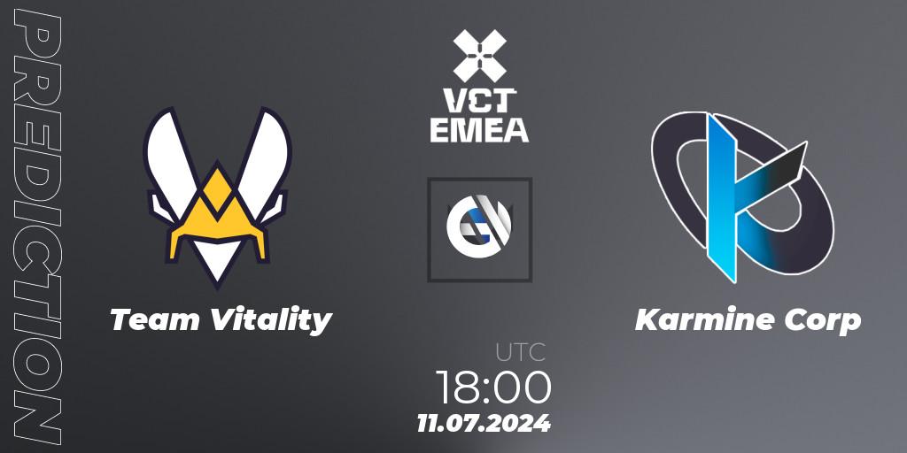 Prognoza Team Vitality - Karmine Corp. 11.07.2024 at 19:00, VALORANT, VALORANT Champions Tour 2024: EMEA League - Stage 2 - Group Stage