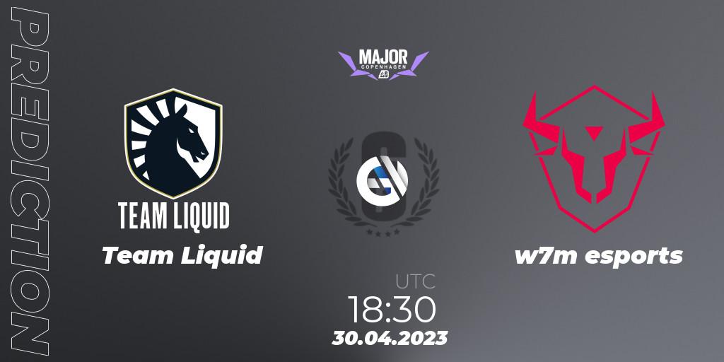 Prognoza Team Liquid - w7m esports. 30.04.2023 at 17:45, Rainbow Six, BLAST R6 Major Copenhagen 2023