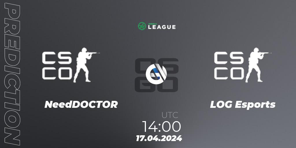 Prognoza NeedDOCTOR - LOG Esports. 17.04.2024 at 14:00, Counter-Strike (CS2), ESEA Season 49: Advanced Division - Europe