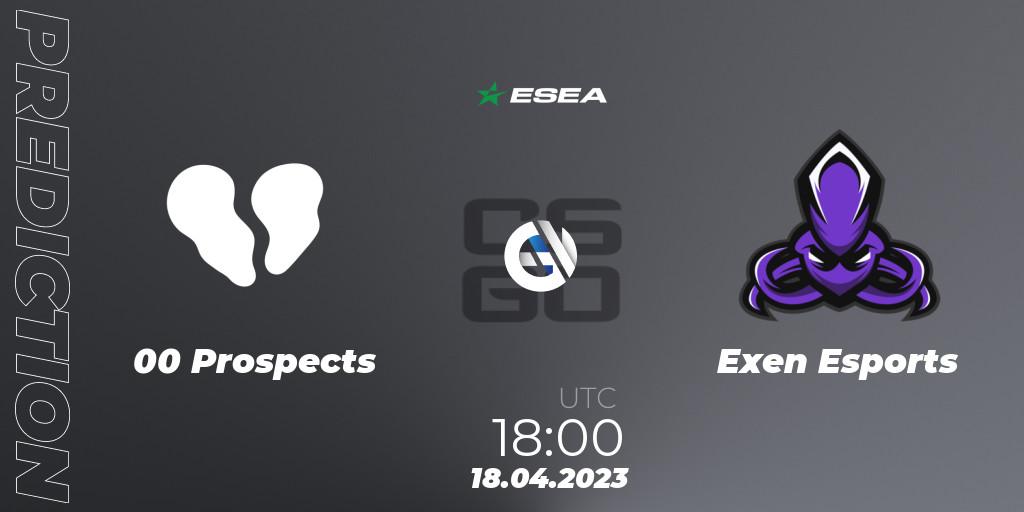 Prognoza 00 Prospects - Exen Esports. 18.04.23, CS2 (CS:GO), ESEA Season 45: Advanced Division - Europe