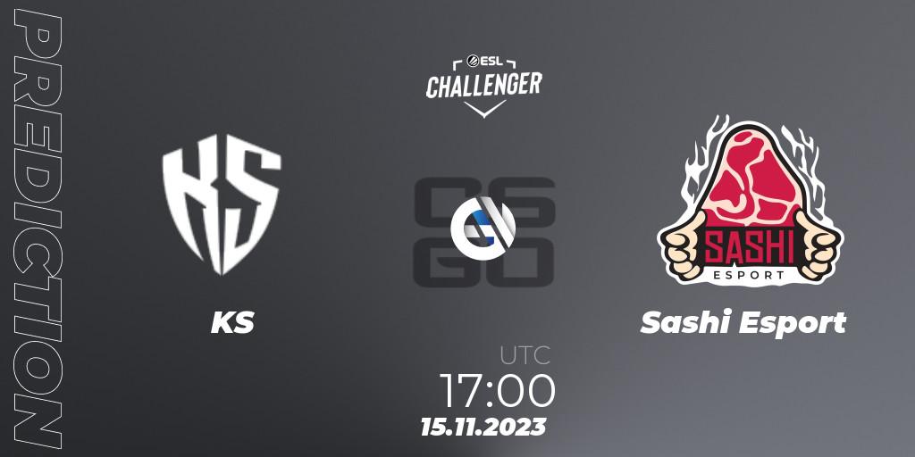 Prognoza KS - Sashi Esport. 15.11.2023 at 17:00, Counter-Strike (CS2), ESL Challenger at DreamHack Atlanta 2023: European Open Qualifier