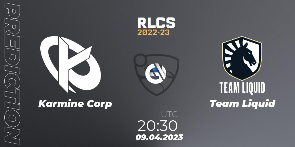 Prognoza Karmine Corp - Team Liquid. 09.04.23, Rocket League, RLCS 2022-23 - Winter Split Major