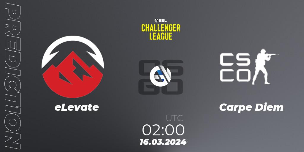 Prognoza eLevate - Carpe Diem. 16.03.2024 at 02:00, Counter-Strike (CS2), ESL Challenger League Season 47: North America
