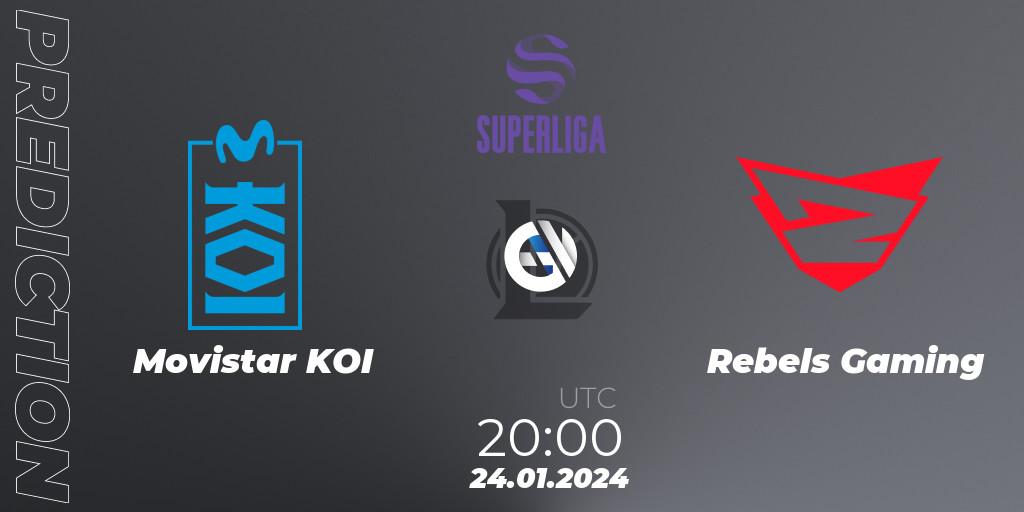 Prognoza Movistar KOI - Rebels Gaming. 24.01.2024 at 20:00, LoL, Superliga Spring 2024 - Group Stage