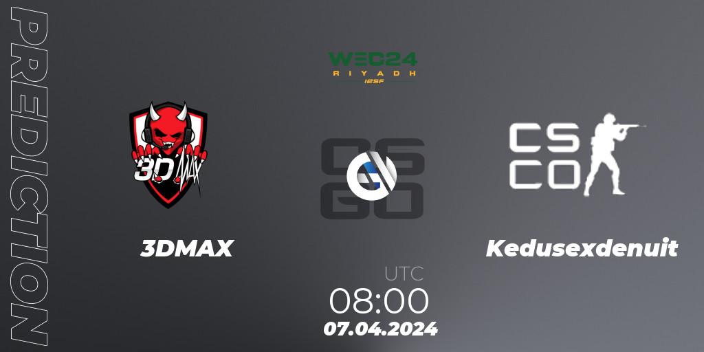 Prognoza 3DMAX - Kedusexdenuit. 07.04.2024 at 08:00, Counter-Strike (CS2), IESF World Esports Championship 2024: French Qualifier