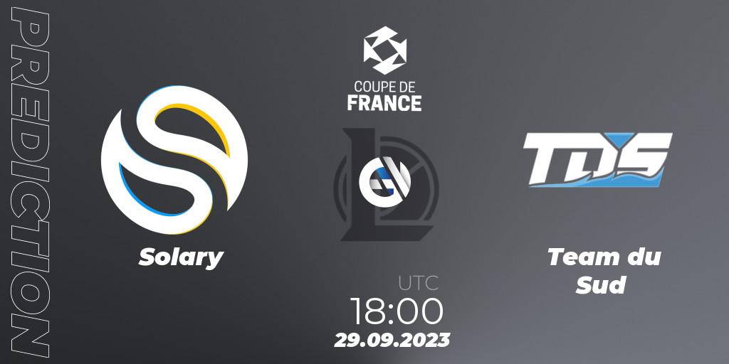 Prognoza Solary - Team du Sud. 29.09.2023 at 15:30, LoL, Coupe de France 2023