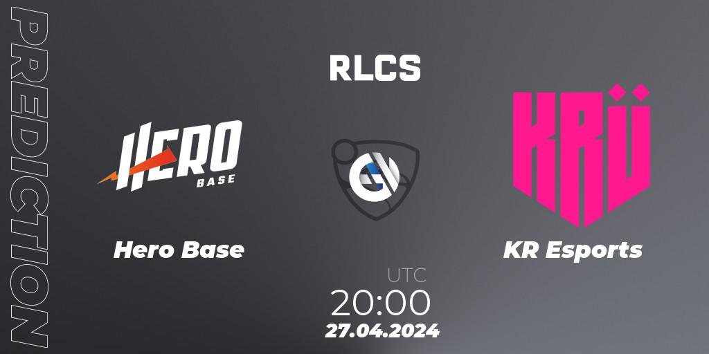 Prognoza Hero Base - KRÜ Esports. 27.04.2024 at 20:00, Rocket League, RLCS 2024 - Major 2: SAM Open Qualifier 4