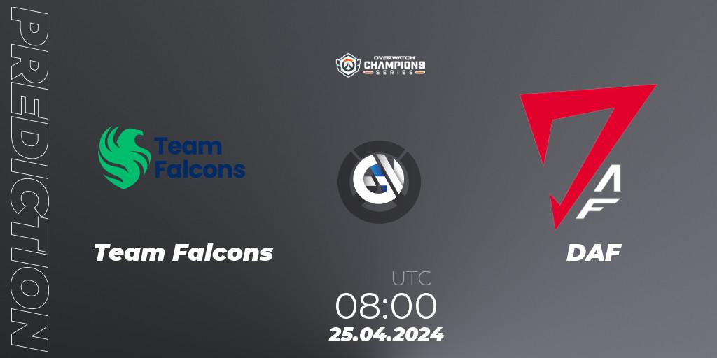 Prognoza Team Falcons - DAF. 25.04.2024 at 06:00, Overwatch, Overwatch Champions Series 2024 - Asia Stage 1 Main Event