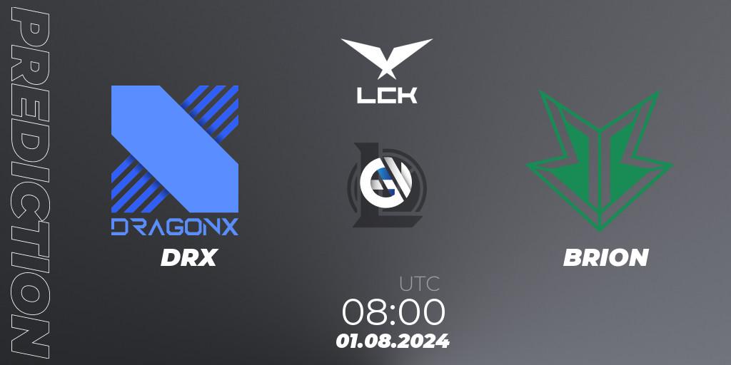 Prognoza DRX - BRION. 01.08.2024 at 08:00, LoL, LCK Summer 2024 Group Stage