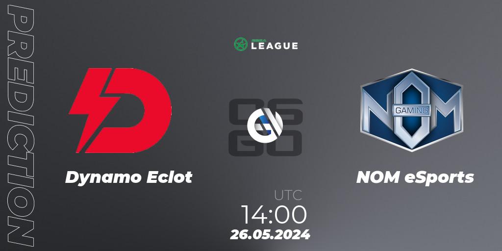 Prognoza Dynamo Eclot - NOM eSports. 26.05.2024 at 14:00, Counter-Strike (CS2), ESEA Season 49: Advanced Division - Europe