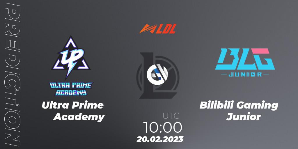 Prognoza Ultra Prime Academy - Bilibili Gaming Junior. 20.02.2023 at 12:00, LoL, LDL 2023 - Regular Season