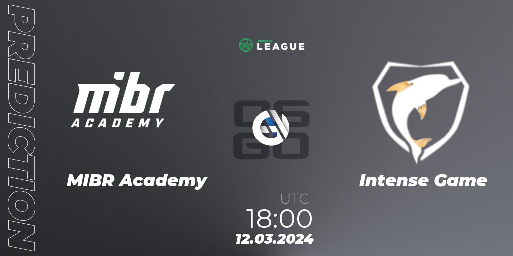 Prognoza MIBR Academy - Intense Game. 12.03.2024 at 18:00, Counter-Strike (CS2), ESEA Season 48: Open Division - South America