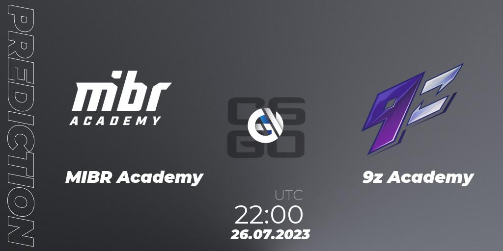 Prognoza MIBR Academy - 9z Academy. 26.07.2023 at 22:00, Counter-Strike (CS2), Gamers Club Liga Série A: July 2023
