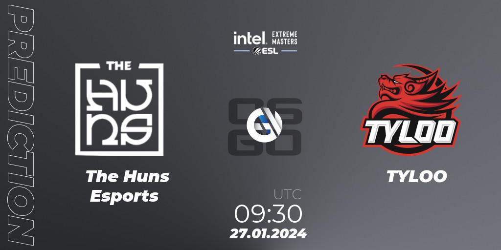 Prognoza The Huns Esports - TYLOO. 27.01.2024 at 09:30, Counter-Strike (CS2), Intel Extreme Masters China 2024: Asian Closed Qualifier
