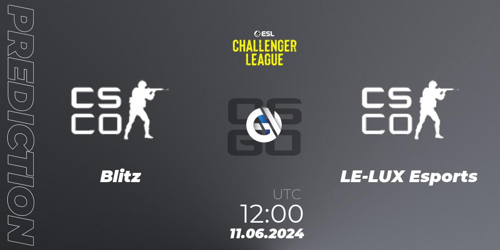 Prognoza Blitz - LE-LUX Esports. 11.06.2024 at 12:00, Counter-Strike (CS2), ESL Challenger League Season 47 Relegation: Oceania