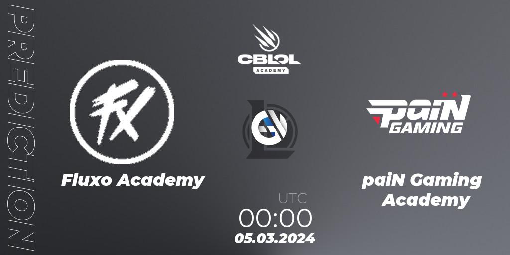 Prognoza Fluxo Academy - paiN Gaming Academy. 05.03.24, LoL, CBLOL Academy Split 1 2024