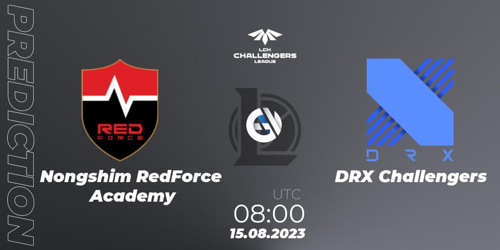 Prognoza Nongshim RedForce Academy - DRX Challengers. 15.08.2023 at 08:00, LoL, LCK Challengers League 2023 Summer - Playoffs