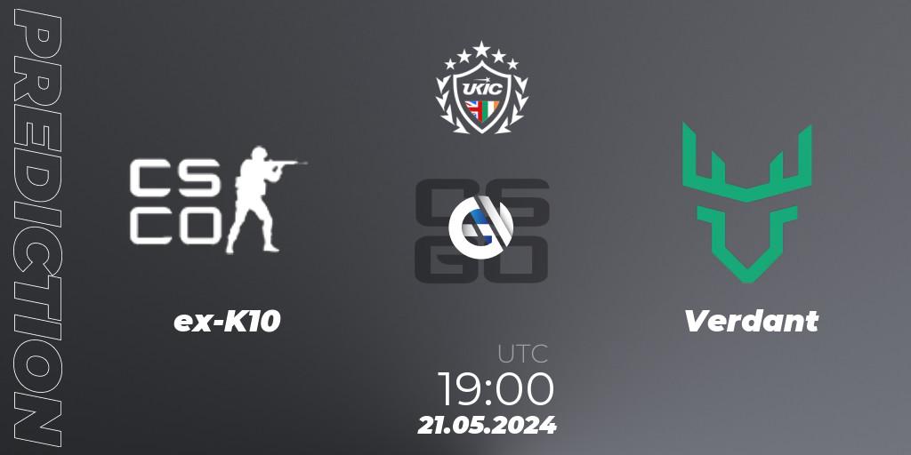 Prognoza ex-K10 - Verdant. 21.05.2024 at 19:00, Counter-Strike (CS2), UKIC League Season 2: Division 1
