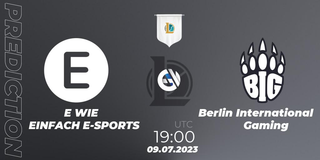 Prognoza E WIE EINFACH E-SPORTS - Berlin International Gaming. 09.07.2023 at 19:00, LoL, Prime League Summer 2023 - Group Stage