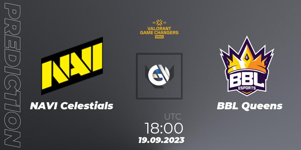Prognoza NAVI Celestials - BBL Queens. 19.09.2023 at 18:00, VALORANT, VCT 2023: Game Changers EMEA Stage 3 - Group Stage