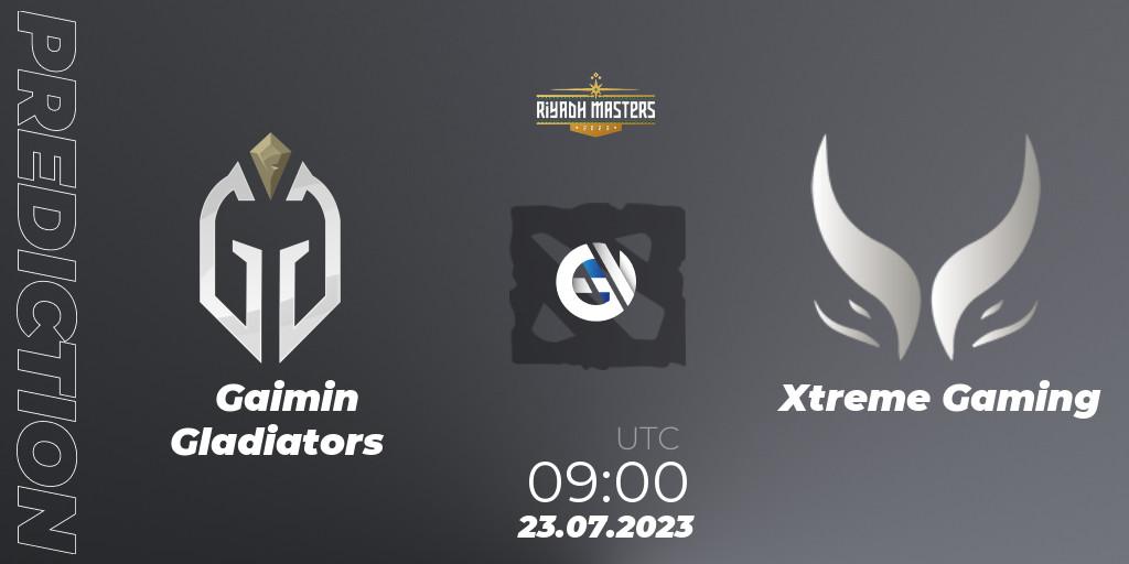 Prognoza Gaimin Gladiators - Xtreme Gaming. 23.07.2023 at 09:04, Dota 2, Riyadh Masters 2023 - Group Stage