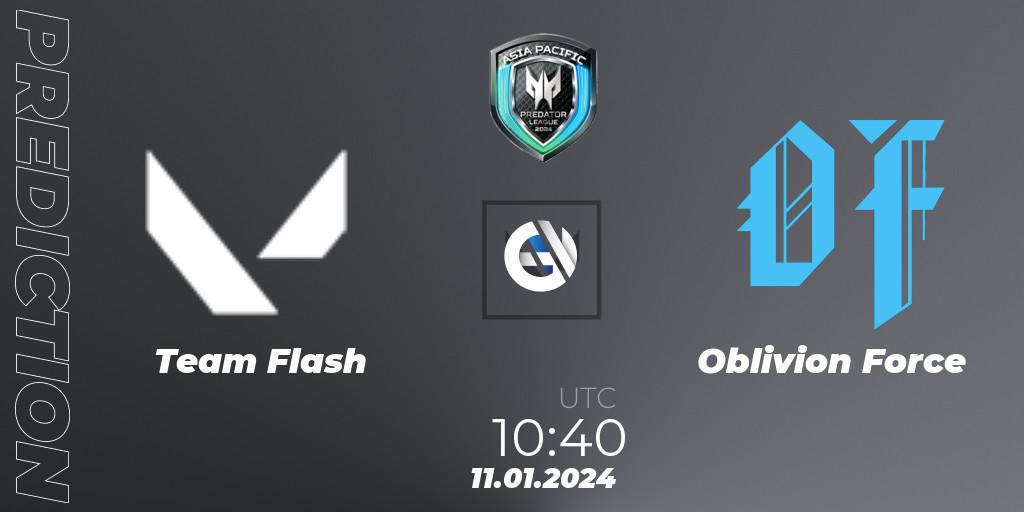 Prognoza Team Flash - Oblivion Force. 11.01.24, VALORANT, Asia Pacific Predator League 2024