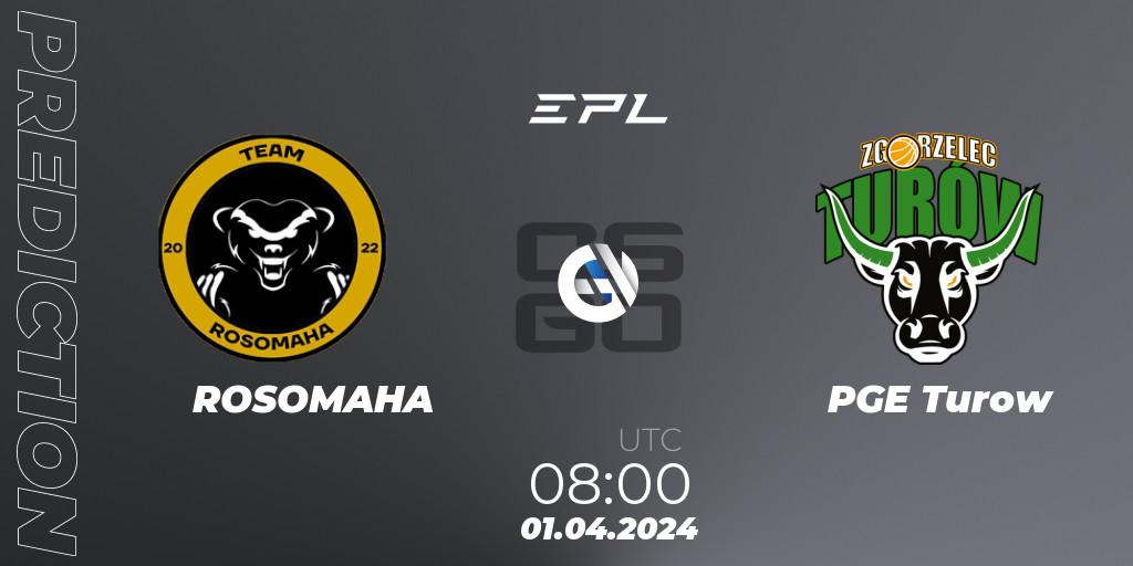 Prognoza ROSOMAHA - PGE Turow. 01.04.24, CS2 (CS:GO), European Pro League Season 16: Division 2