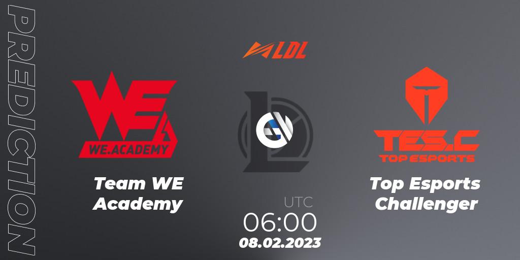 Prognoza Team WE Academy - Top Esports Challenger. 08.02.2023 at 06:00, LoL, LDL 2023 - Swiss Stage