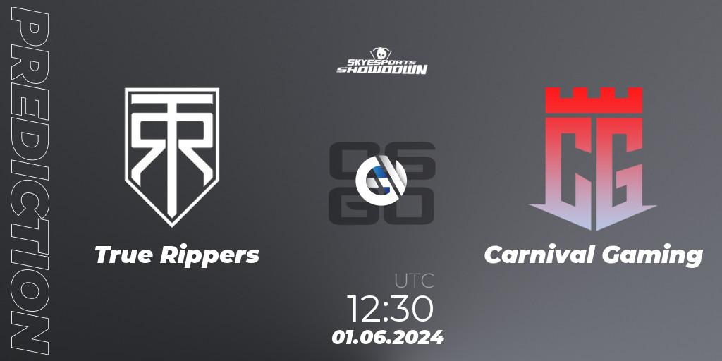 Prognoza True Rippers - Carnival Gaming. 01.06.2024 at 12:30, Counter-Strike (CS2), Skyesports Showdown 2024
