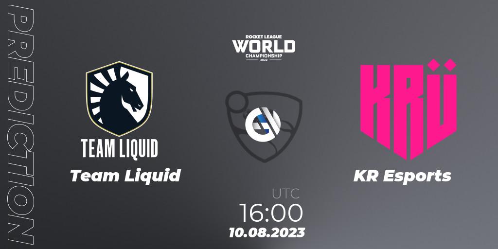Prognoza Team Liquid - KRÜ Esports. 10.08.23, Rocket League, Rocket League Championship Series 2022-23 - World Championship Group Stage