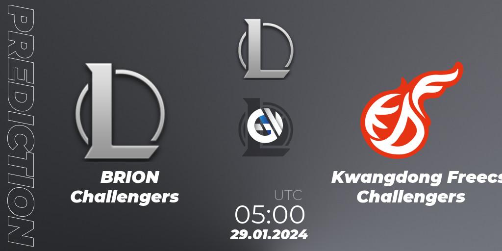 Prognoza BRION Challengers - Kwangdong Freecs Challengers. 29.01.2024 at 05:00, LoL, LCK Challengers League 2024 Spring - Group Stage