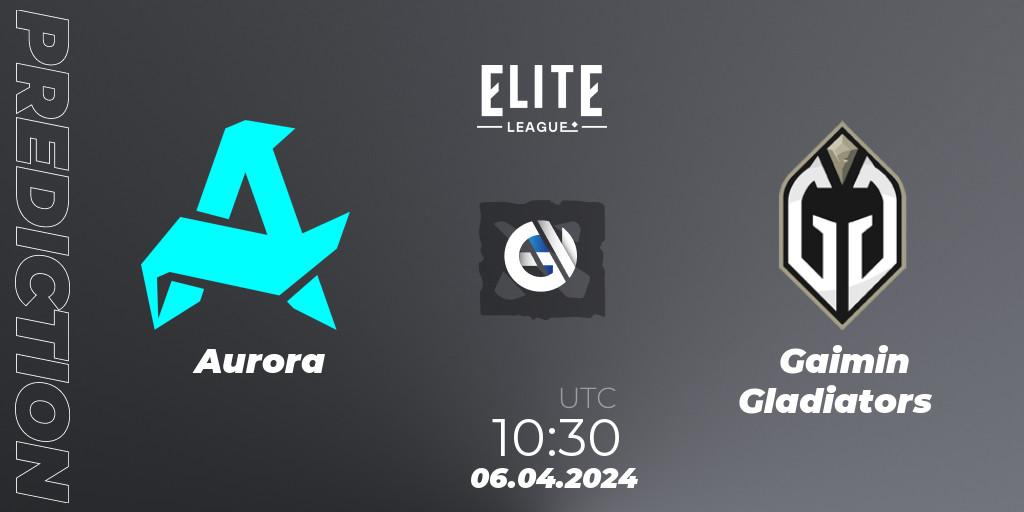Prognoza Aurora - Gaimin Gladiators. 06.04.24, Dota 2, Elite League: Round-Robin Stage
