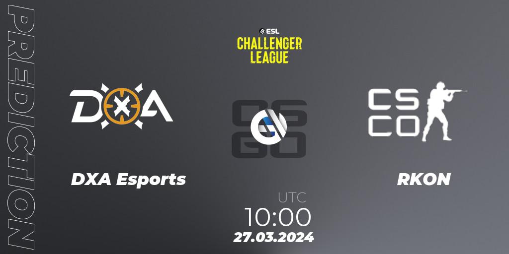 Prognoza DXA Esports - RKON. 27.03.2024 at 10:00, Counter-Strike (CS2), ESL Challenger League Season 47: Oceania