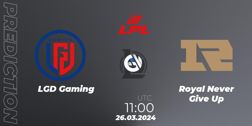 Prognoza LGD Gaming - Royal Never Give Up. 26.03.24, LoL, LPL Spring 2024 - Group Stage