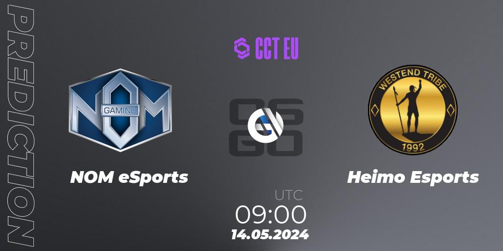 Prognoza NOM eSports - Heimo Esports. 14.05.2024 at 09:00, Counter-Strike (CS2), CCT Season 2 Europe Series 4 Closed Qualifier