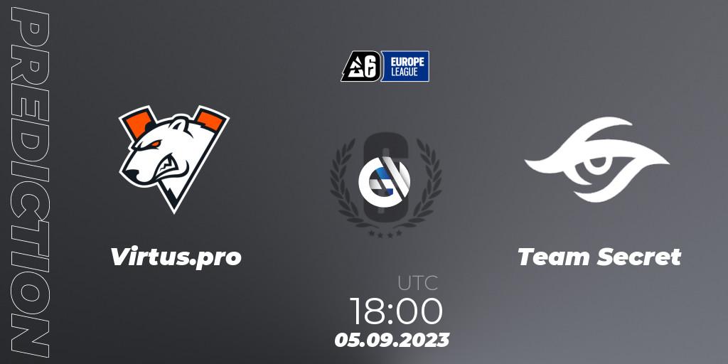 Prognoza Virtus.pro - Team Secret. 05.09.2023 at 18:00, Rainbow Six, Europe League 2023 - Stage 2
