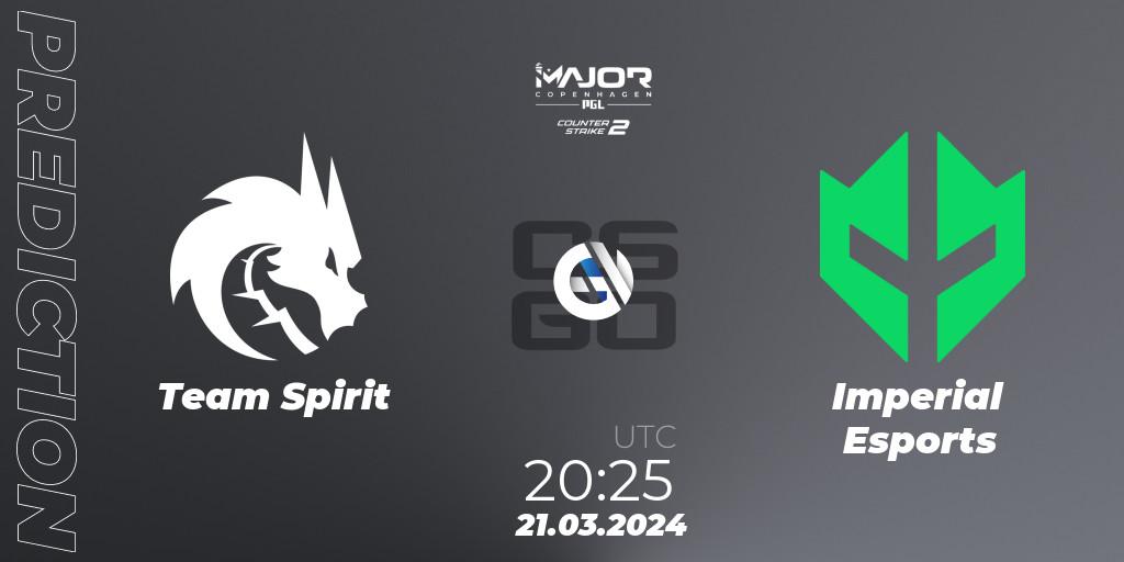 Prognoza Team Spirit - Imperial Esports. 21.03.24, CS2 (CS:GO), PGL CS2 Major Copenhagen 2024